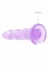 Dildo analne z wypustkami na przyssawce fioletowe 17,8 cm